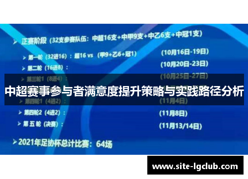 中超赛事参与者满意度提升策略与实践路径分析